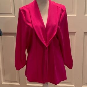 MINEFREE Women's 3/4 Ruched Sleeve Lightweight Work Office Blazer Jacket (S)